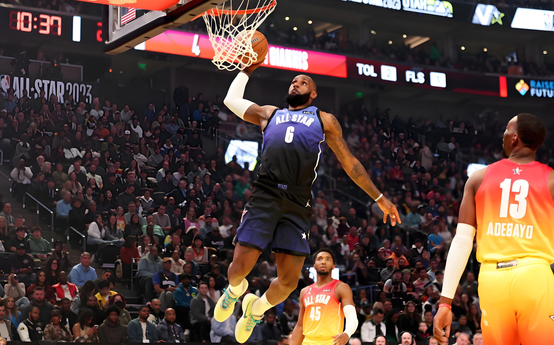 上海队逆转爵士，詹姆斯点燃赛场